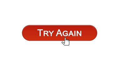 Fare imleci şarap kırmızı renkle, destek web arabirimi düğmeyi yeniden deneyin