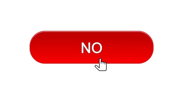 No web interface button clicked with mouse cursor, red color design, application — Stock Photo, Image