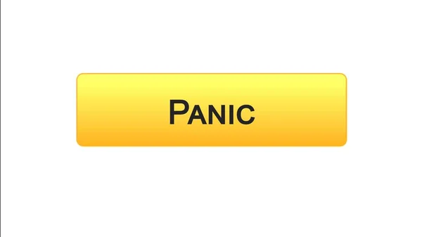 Panic web interface button orange color, internet site design, online program — Stock Photo, Image