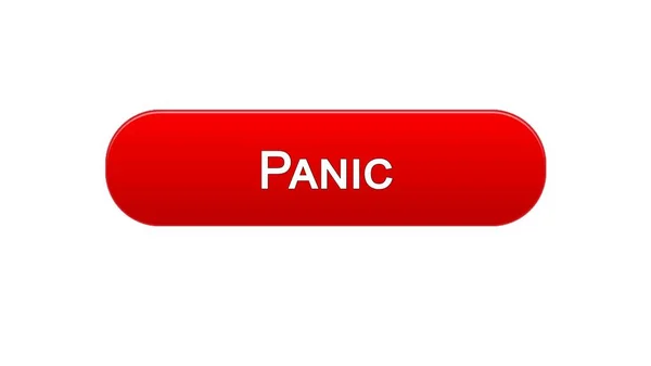 Panic web interface button red color, internet site design, online program — Stock Photo, Image