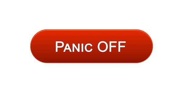 Кнопка отключения веб-интерфейса Panic красного цвета, дизайн интернет-сайта, онлайн-программа — стоковое фото