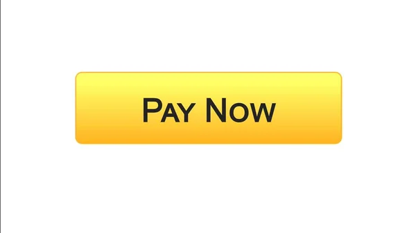Jetzt bezahlen Web-Schnittstelle Taste orange Farbe, Online-Banking-Service, Einkaufen — Stockfoto
