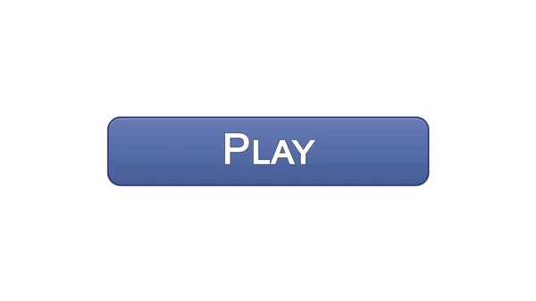 Play web interface button violet color, online game application, video program — Stock Photo, Image