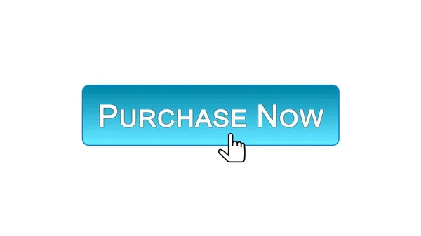 Koop nu de web interface knop klikte met de muis, blauwe kleur, marketing — Stockfoto