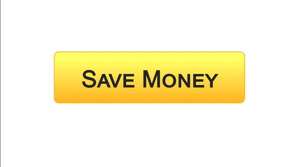 Économisez de l'argent bouton d'interface web couleur orange, service bancaire en ligne, dépôt — Photo