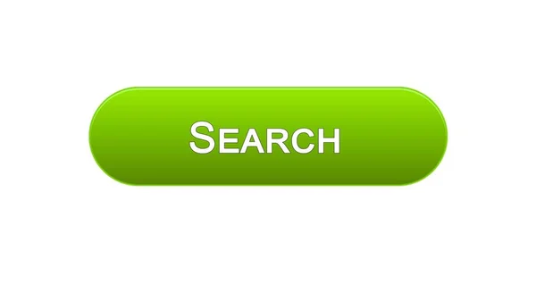 Buscar botón de interfaz web de color verde, monitoreo de Internet, diseño del sitio — Foto de Stock