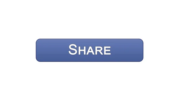 Share web interface button violet color, social network application, design site — стоковое фото