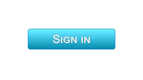 Sign in web interface button blue color, online application, internet site — Stock Photo, Image