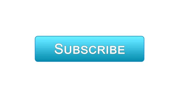 Subscribe web interface button blue color, social network, online advertising — Stock Photo, Image