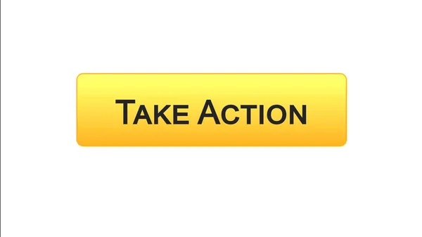 Neem actie web interface oranje knopkleur, internet siteontwerp, leiderschap — Stockfoto