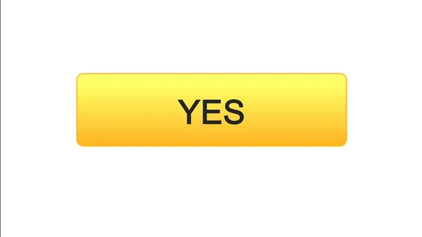 Igen webes felület narancssárga gomb színe, internet oldal kialakítás, online program — Stock Fotó
