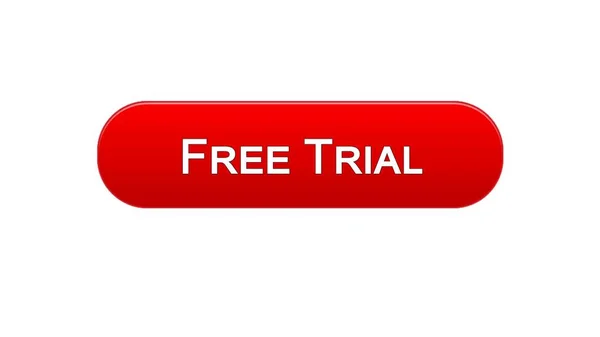 Free trial web interface button red color, application advertising, software — Stock Photo, Image