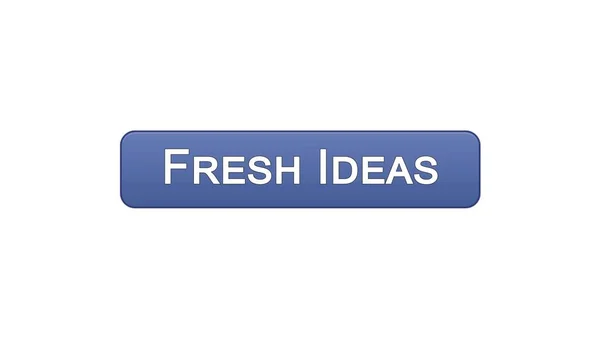 新鲜的想法网页界面按钮紫罗兰色, 商业头脑风暴, 创造性 — 图库照片