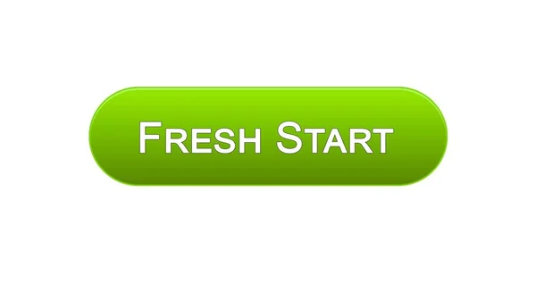 Frische start web-interface-taste grüne farbe, business innovation, site design — Stockfoto