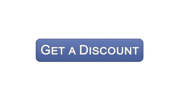 Get a discount web interface button violet color, online shopping application — Stock Photo, Image