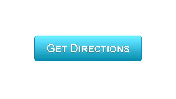 Obtenir des directions bouton d'interface web couleur bleue, application de voyage, conception du site — Photo