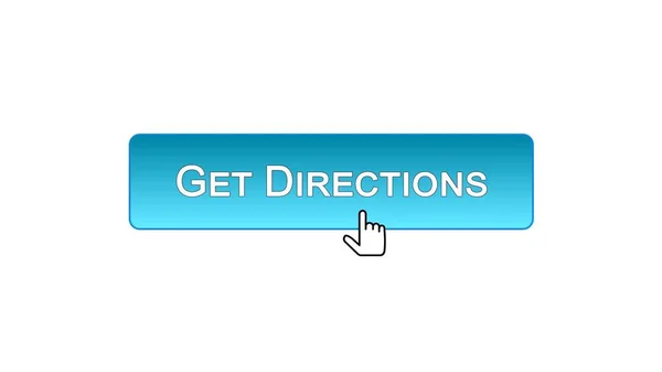 Get directions web interface button clicked with mouse cursor, blue color — Stock Photo, Image