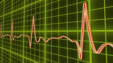 EKG çizgi grafiği, kalp atışı normal sinüs ritmi, sağlık ve tıp