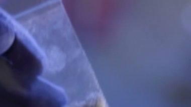 Uyuşturucu plastik torba, kanıt muayene muayene eldivenleri suç uzman