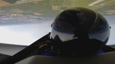 Jet uçak pilot yapım çift döngü alan, özgürlük havadaki POV