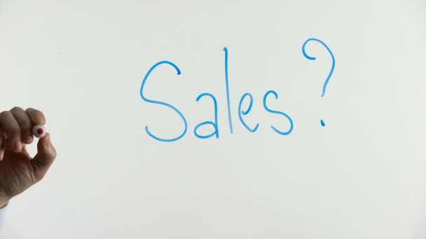 Ingen Försäljning Fråga Skriven Glas Misslyckade Affärsplan Låg Inkomst — Stockvideo