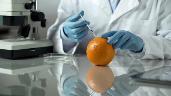 Vědec Připravuje Anticelulitidní Výpis Pomerančové Kůry Laboratoř — Stock fotografie