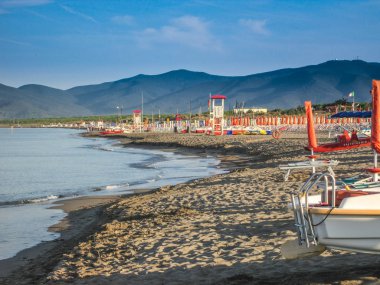 Beach in italian tirrenean coastline,Tuscany, Marina di Grosseto, Castiglione Della Pescaia, Italy clipart