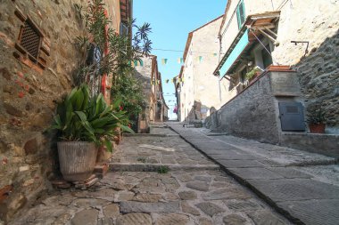 historical monuments street buildings,Tuscany, Marina di Grosseto, Castiglione Della Pescaia, Italy clipart