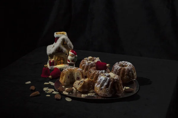 Muffins Biscuits Faits Main Individuellement Individuellement Pour Toutes Les Vacances — Photo