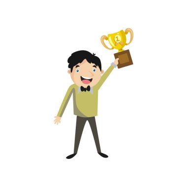 heyecanlı ve bir başarı ödül almak için istekli olan bir girişimci