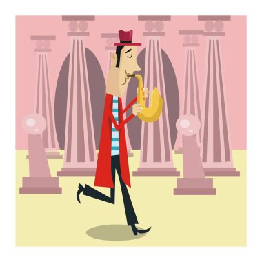 birisi bir müzik aleti çalıyor