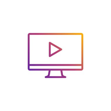 Çevrimiçi eğitim, üniversiteler ve okullar için parlak gradyan vektör simgesi.