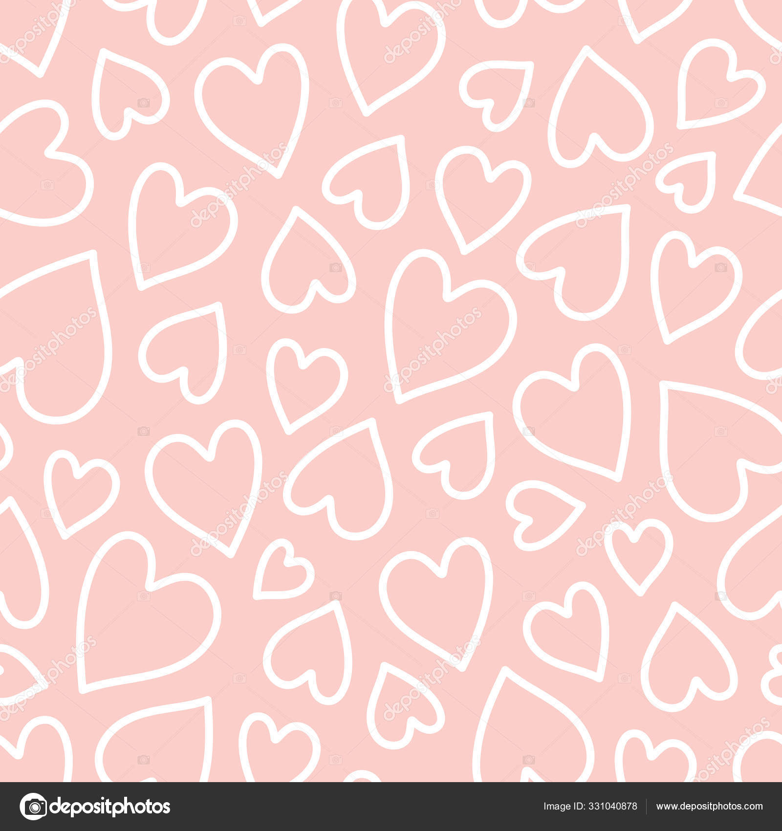 Valentine Day Pink Hearts Geometric Seamless Background , Pattern