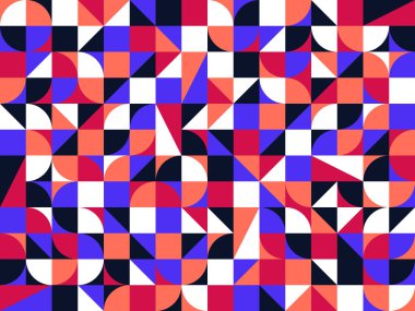 Geometric mosaic background. Retro avant garde constructivism style abstract background. Vector illustration.