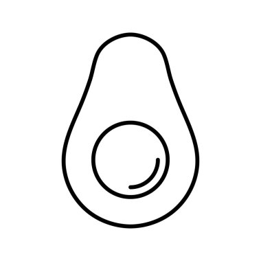 Avokado ikonu. Minimalist siyah çizgili avokado vektör ikonu. Basit satır sanatı.
