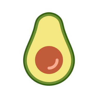 Avocado vector icon. Half of an avocado in flat style isolated on white background.