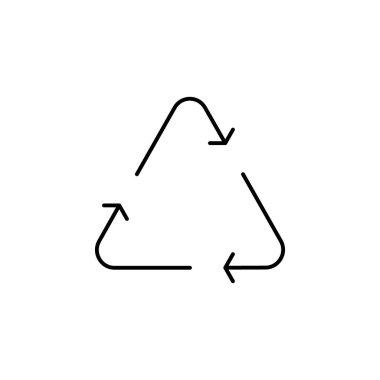 Minimalist recycle symbol vector icon in trendy line art. Zero waste concept. Ecological and sustainable lifestyle logo