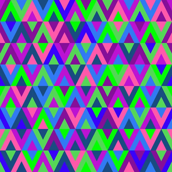 Neon yeşili, mor, mor, mor, mavi ve pembe eşkenar dörtgenli geometrik desen. Moda Yazı 2020 Canlı Renkler.