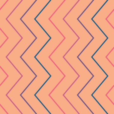 Şeftali turuncu arka planda parlak zikzaklar. Minimalist ve basit İskandinav tarzı.