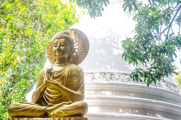 Colombo / Srilanka 27 Aralık 2019: Kolombo, Srilanka 'daki Gangaramaya Tapınağı' nda Buda heykeli