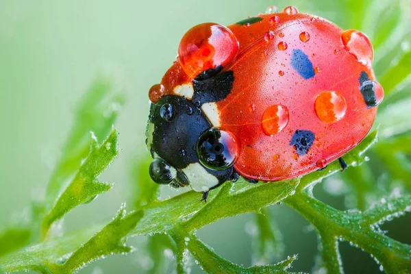 Uğur Böceği Güzel Kırmızı Böcek — Stok fotoğraf
