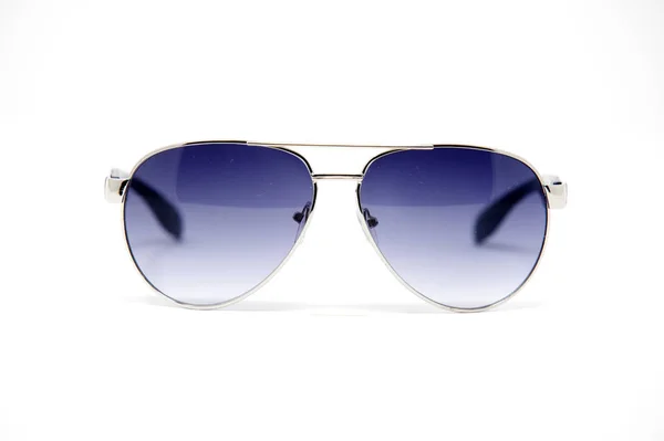 Lunettes Soleil Modèle Police Cadre Bleu Aluminium — Photo