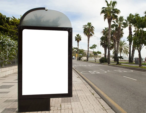 Billboard Centru Města Silnice Palmami — Stock fotografie