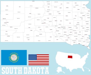 Map of South Dakota clipart