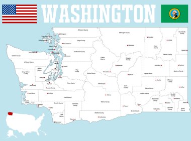 Map of Washington clipart