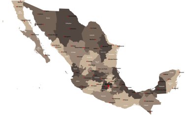 Map of Mexico clipart