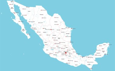 Map of Mexico clipart