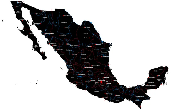 墨西哥的地图 — 图库矢量图片