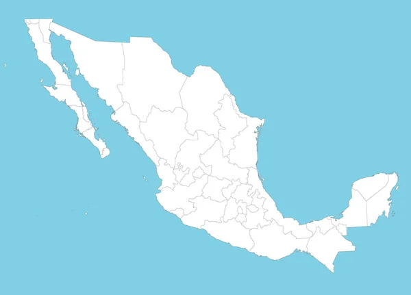 Mapa do México — Vetor de Stock