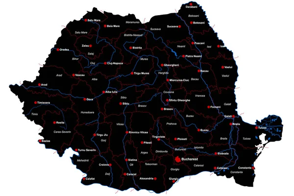 Romanya Haritası — Stok Vektör